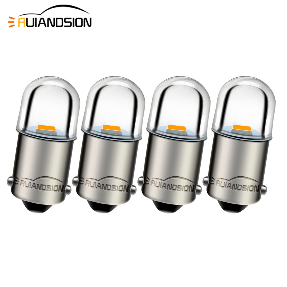 4PCS 6V 12V BA9S T4W LED Indicator Dash Dome Light Side Parking Bulb Warm White