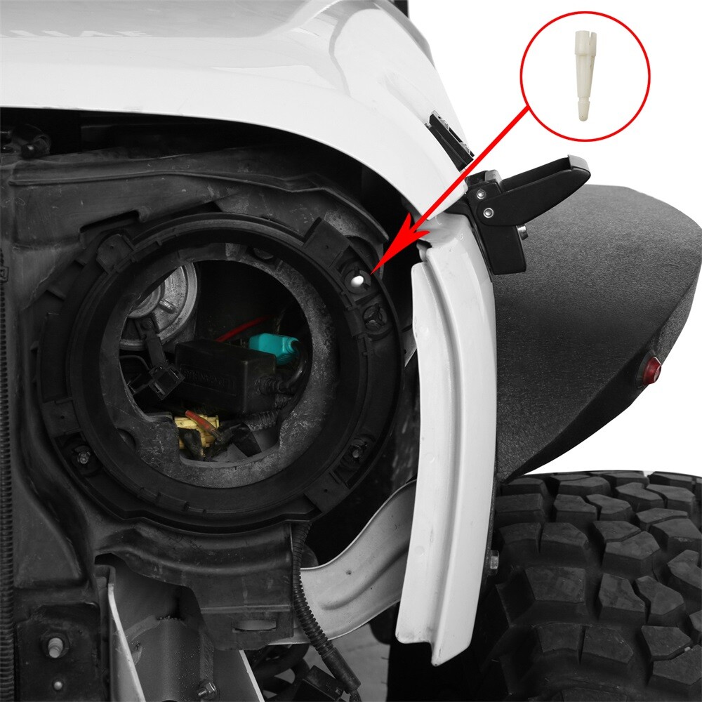 Steel & ABS Headlight Replacement Mount Ring Bracket For 07-18 Jeep Wrangler JK