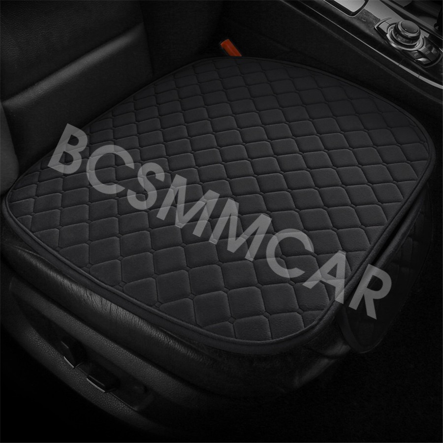 Winter Car Front Seat Cover Pad Black Short Plush Cushion Warm Protector Pad