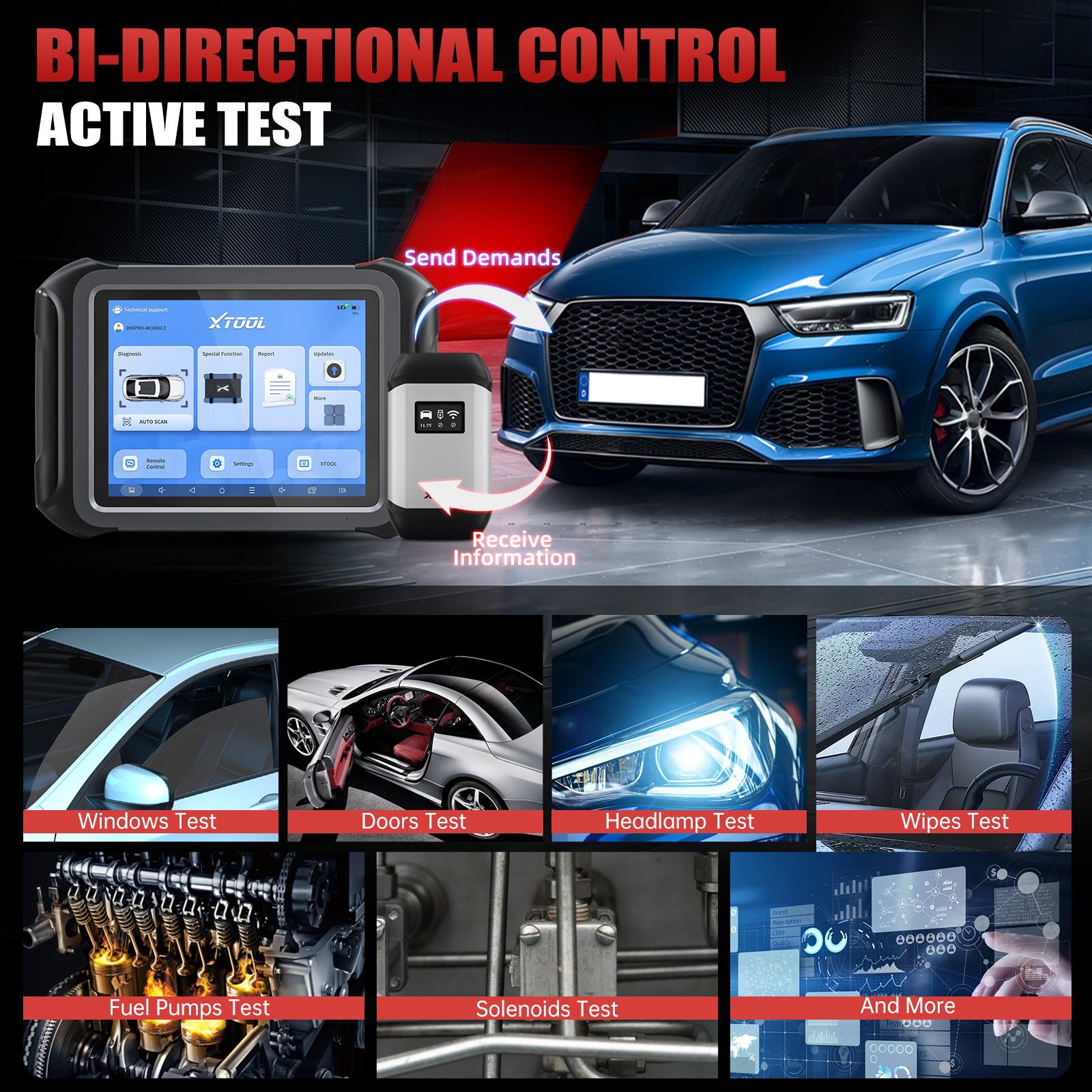✅XTOOL D9S PRO Auto Diagnostic Scanner Tool ECU Key Programming 45+ Services