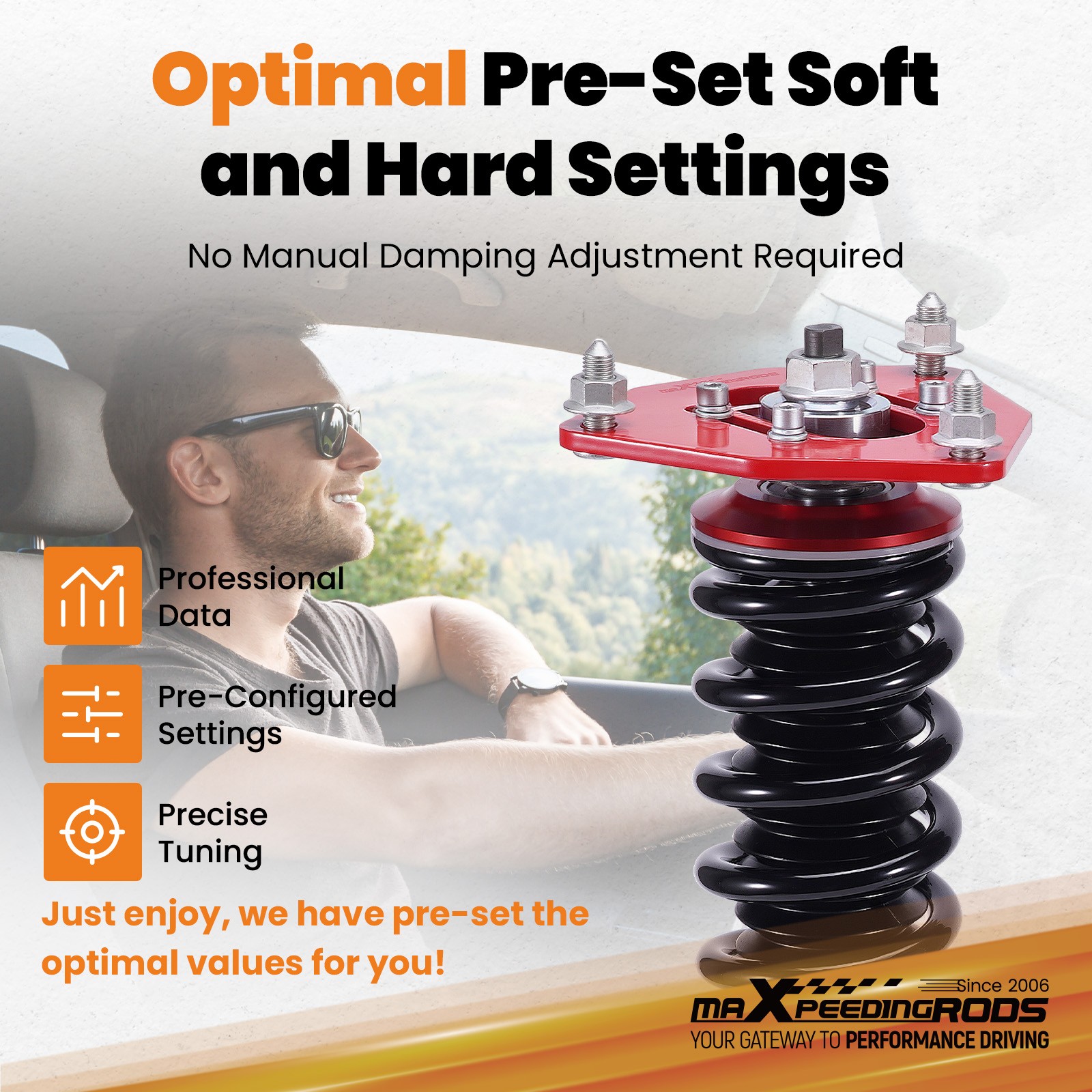MaXpeedingrods Coilovers Shock Springs Kit for Hyundai Sonata (LF) 15-19