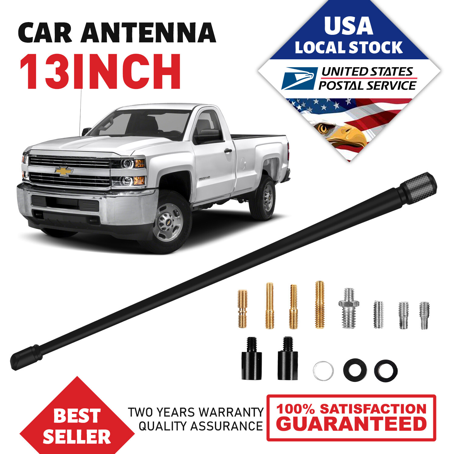 13in Antenna Mast Black OEM Radio AM/FM for 06-2023 Chevrolet Silverado 1500