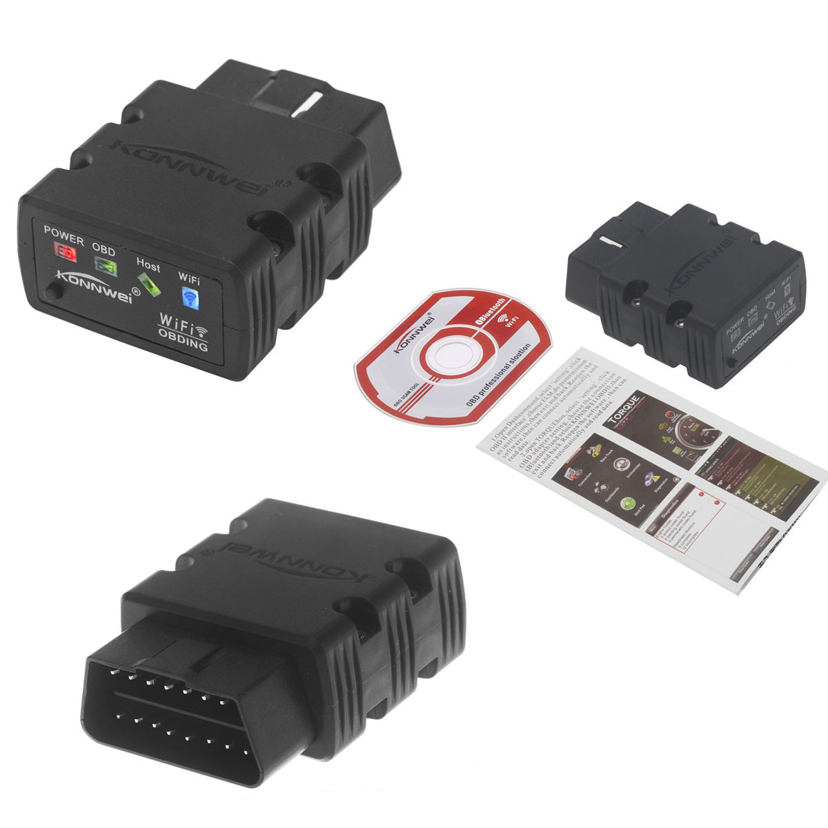 KW902 Bluetooth Wireless Elm327 OBDII Code Sensor Reader/Scanner Diagnostic Tool
