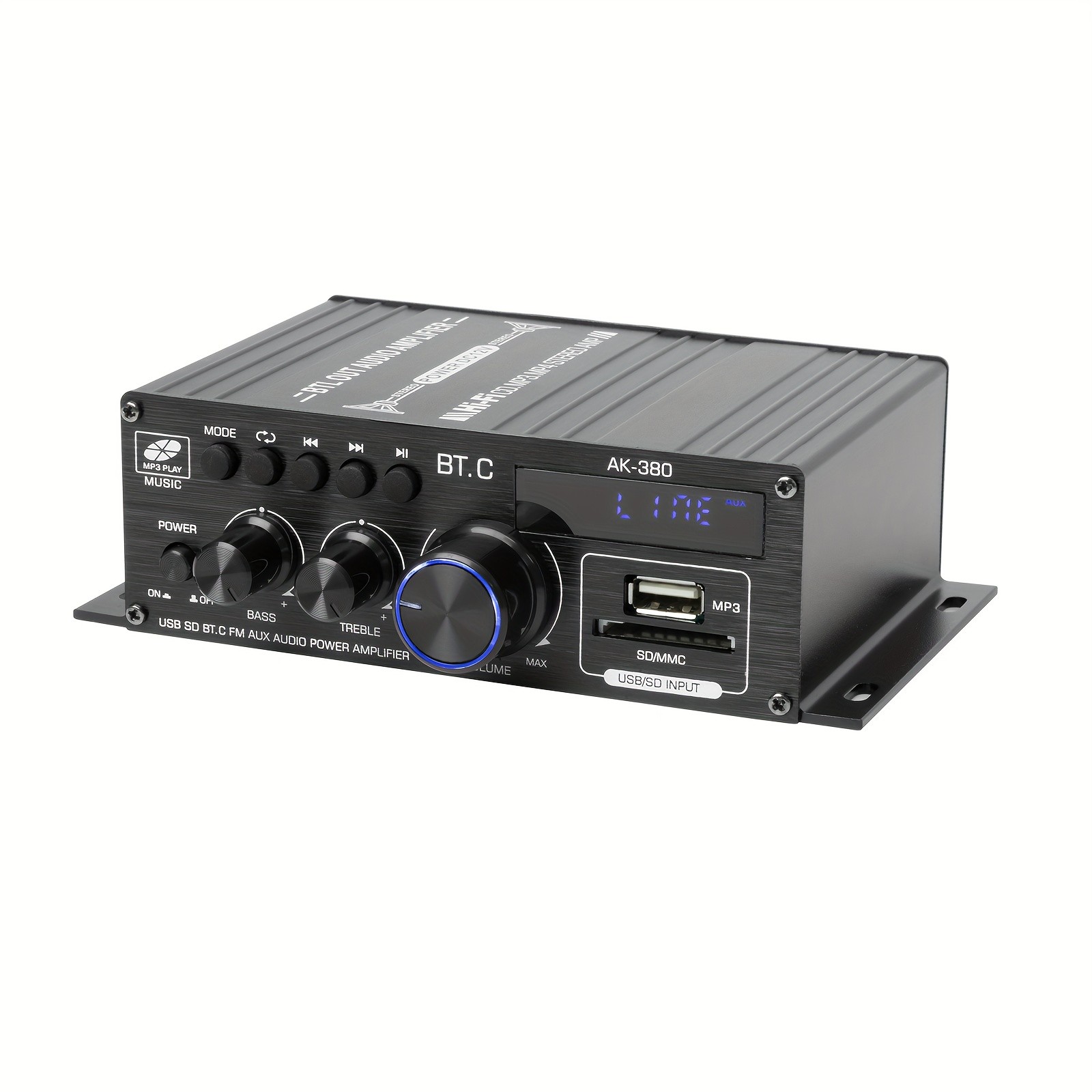Bluetooth 5.0 Audio Power Amplifier 400W+400W 2.0 CH HiFi Stereo Amp Receiver