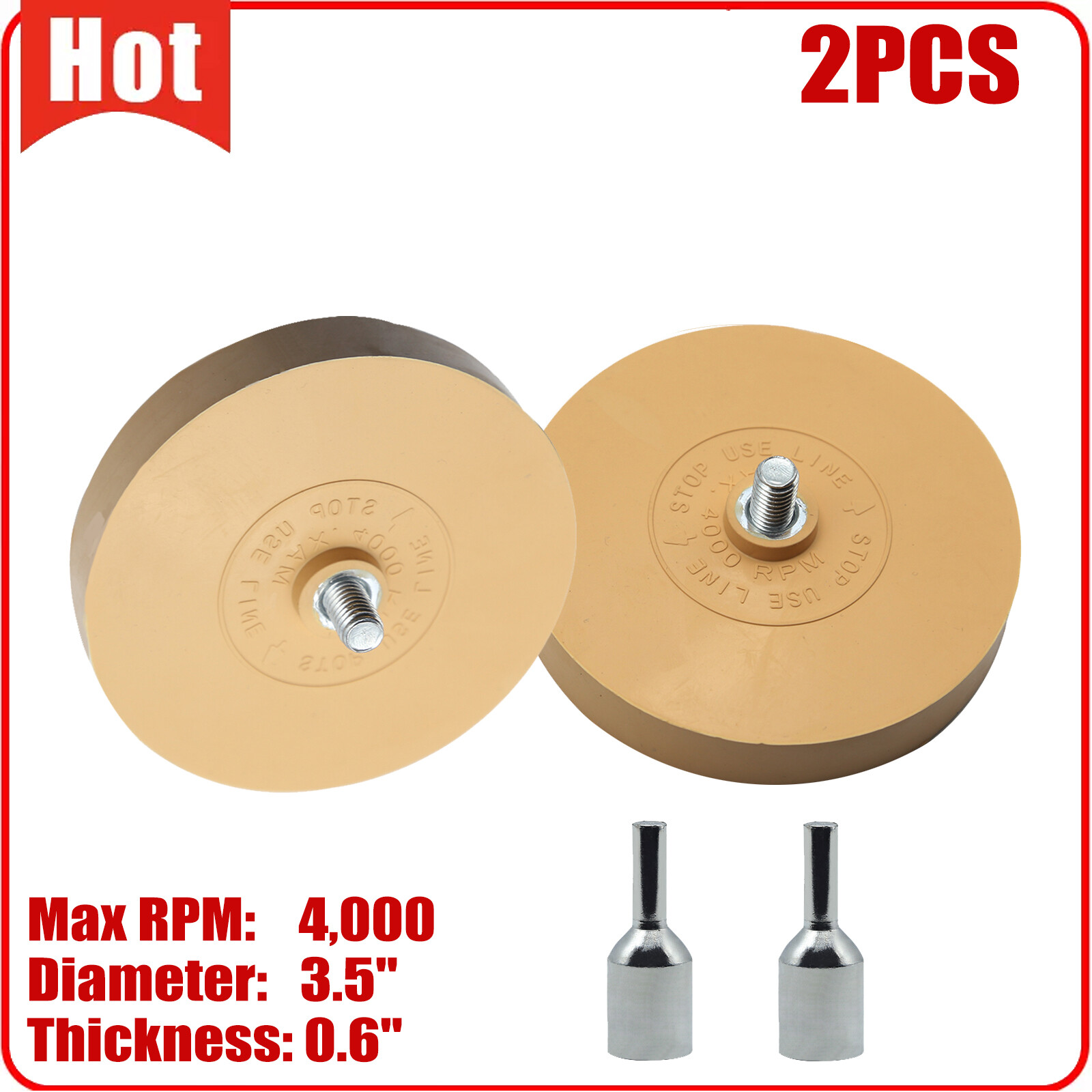 2X Car Decal Remover Eraser Wheel For Remove 3M Glue Adhesive Sticker Pinstripe