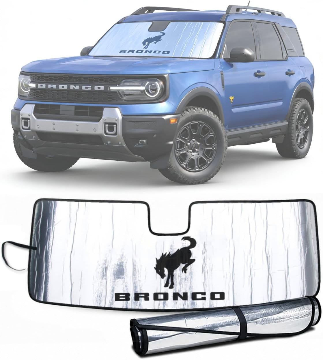 Custom Fit Sunshield for 2021-2026 Ford Bronco Sport – Graphic Sunshade