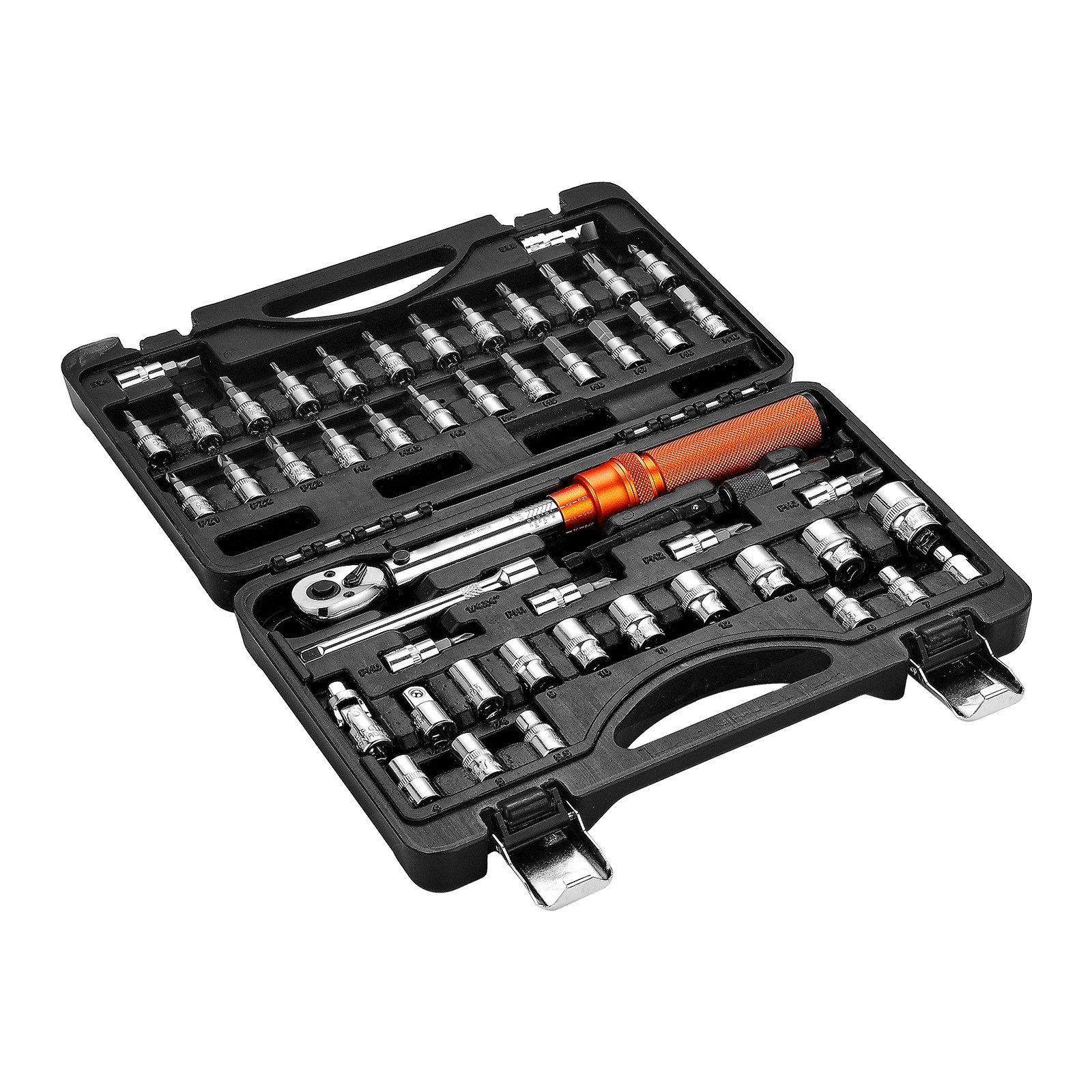 Click Torque Wrench Set 1/4Inch Drive 20-240 lbf-in/2.3-27.1N.m Orange 72-Tooth