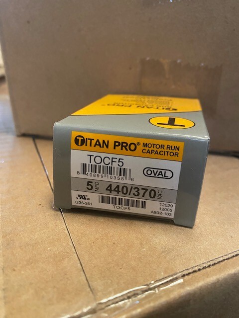 Titan Pro TOCF5 Run Capacitor 5 MFD 440/370 Volt Oval – BUY MORE & SAVE!!