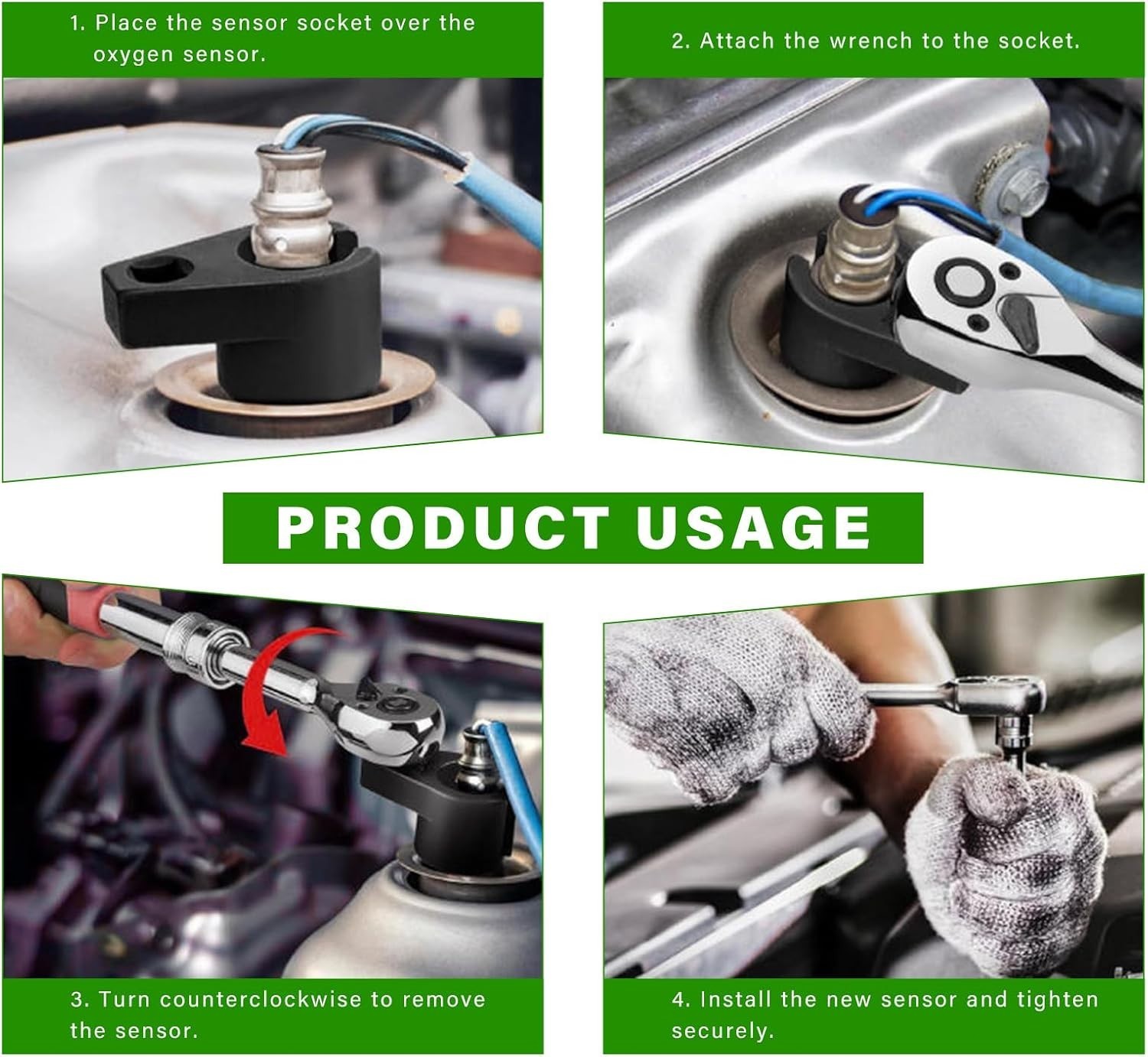 7/8-In 22mm Offset Oxygen Sensor O2 Socket Wrench Removal Tool Drive 3/8″