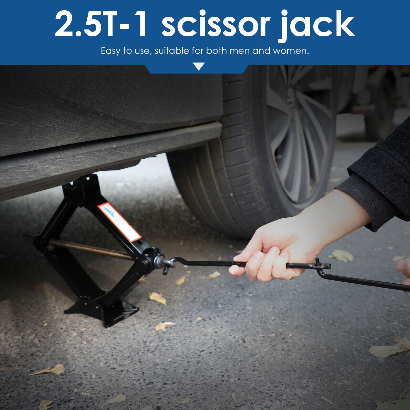 2 Ton，3 Ton Scissor Jack Handle Crank Wheel Lug Wrench Tool Kit Car Garage Tire