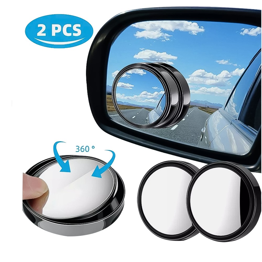 2Pc Blind Spot Mirrors Round HD Glass Side for Car Convex 360° Rear View Mirro