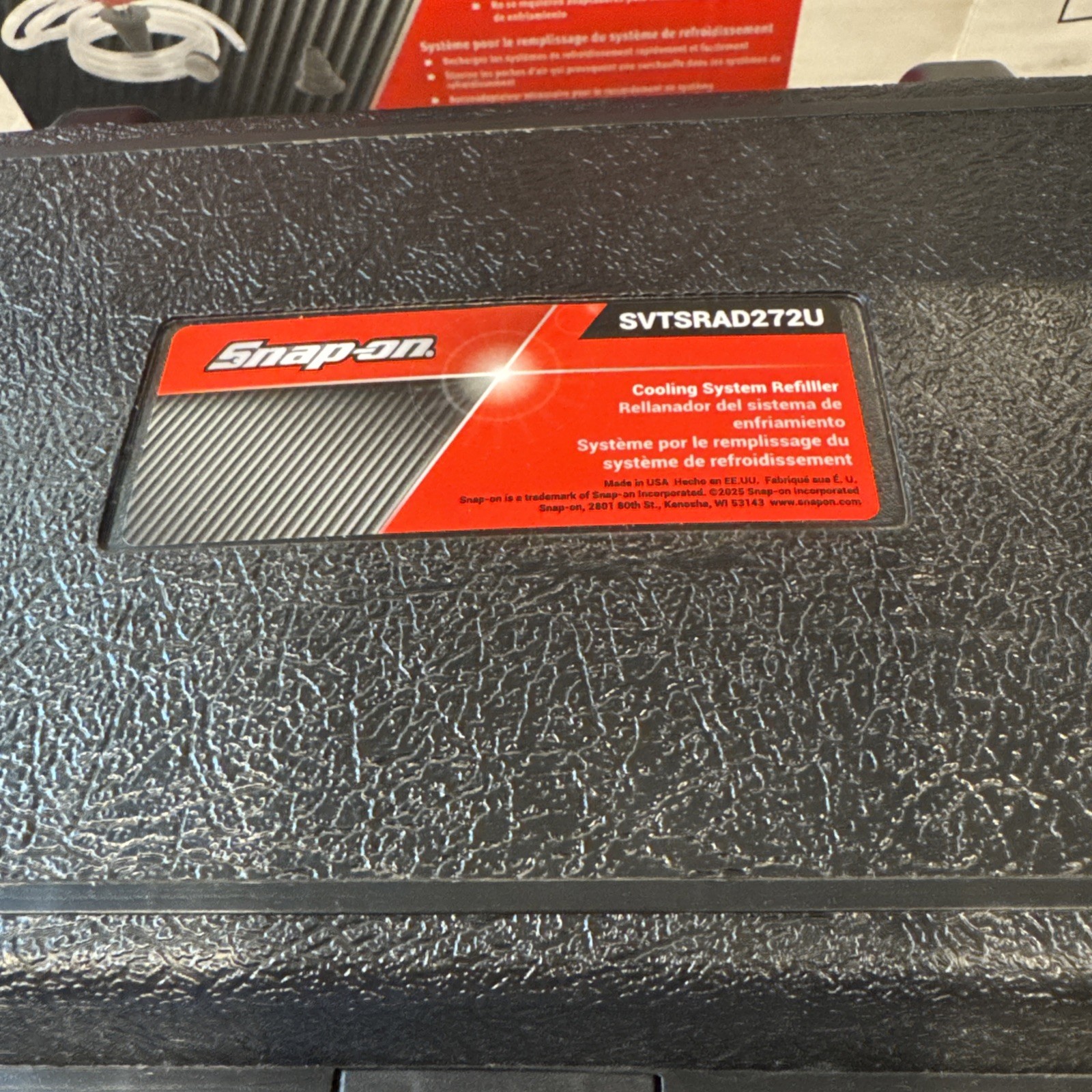snap on svtsrad272u universal cooling system filler in blow molded case new