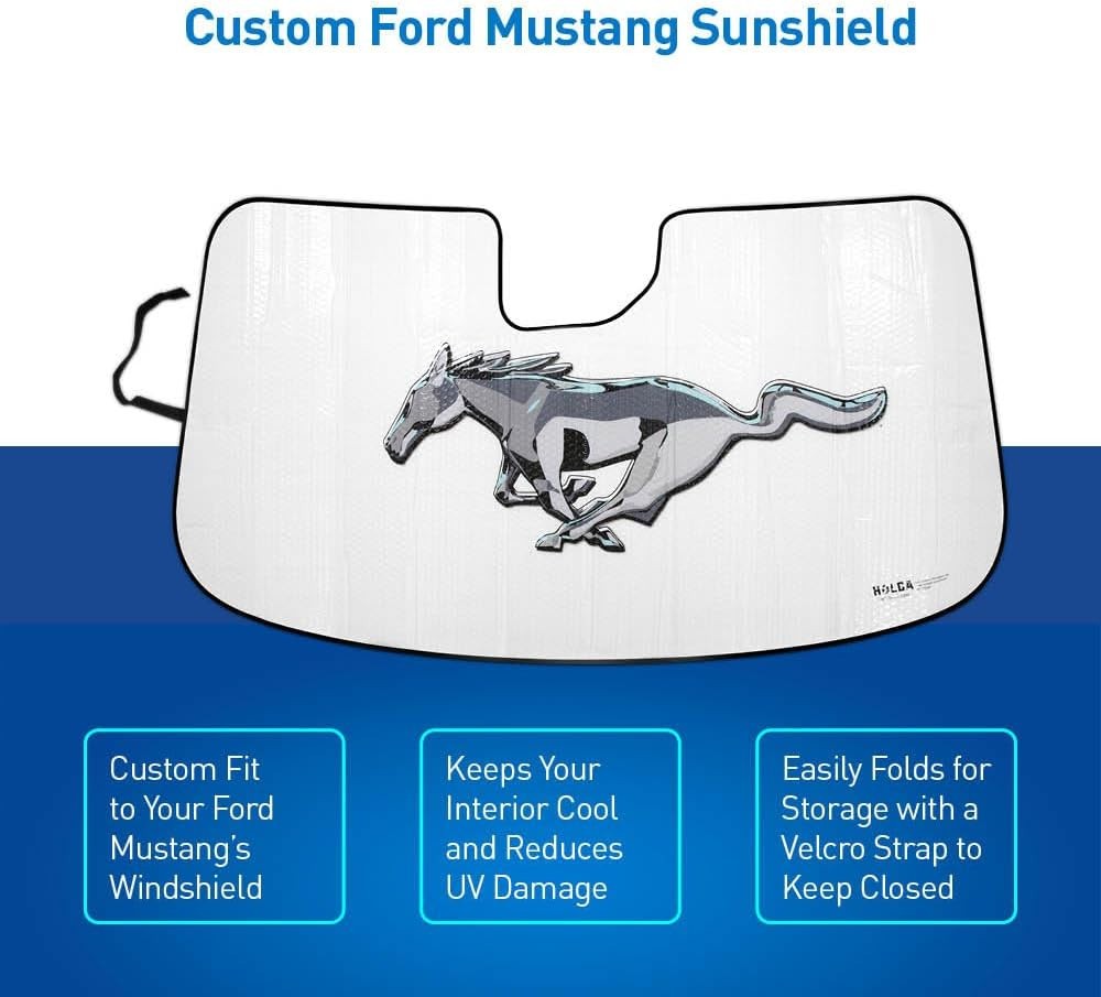 Custom Fit Sunshield for 2015-2023 Ford Mustang Gen 6 – Graphic Sunshade