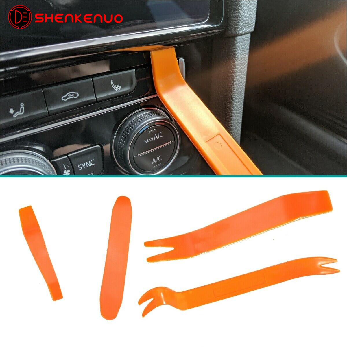 4 psc Pry Bar Set Automotive Dash Panel Plastic Trim Tool Molding Remover