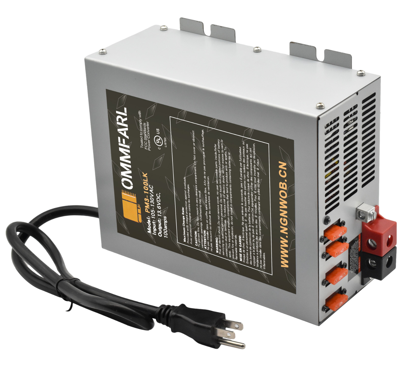 100 amp rv power Converter PM3-100LK for Camper,RV. truck 110v ac to 12v dc
