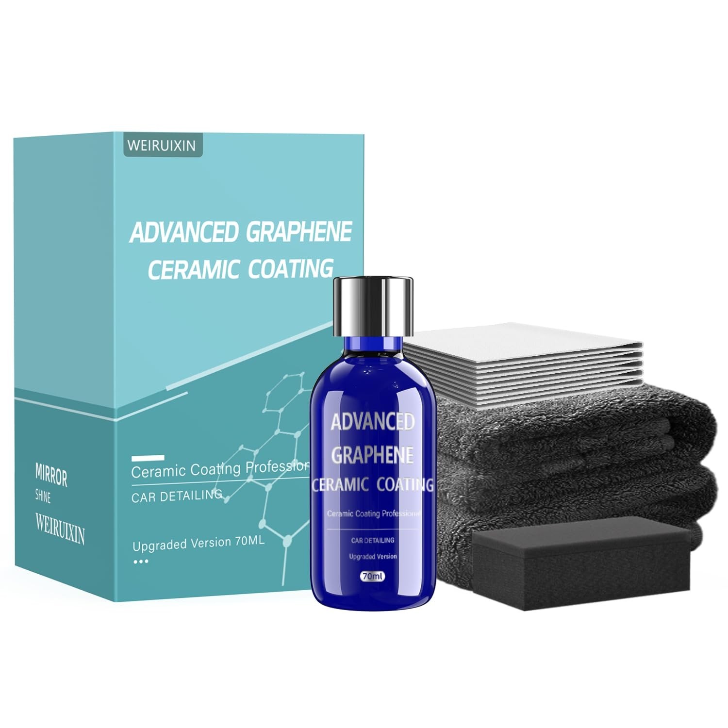 Graphene Ceramic Coating 70ML – 12H Auto Detailing, 10+ Years Protection, Glossy