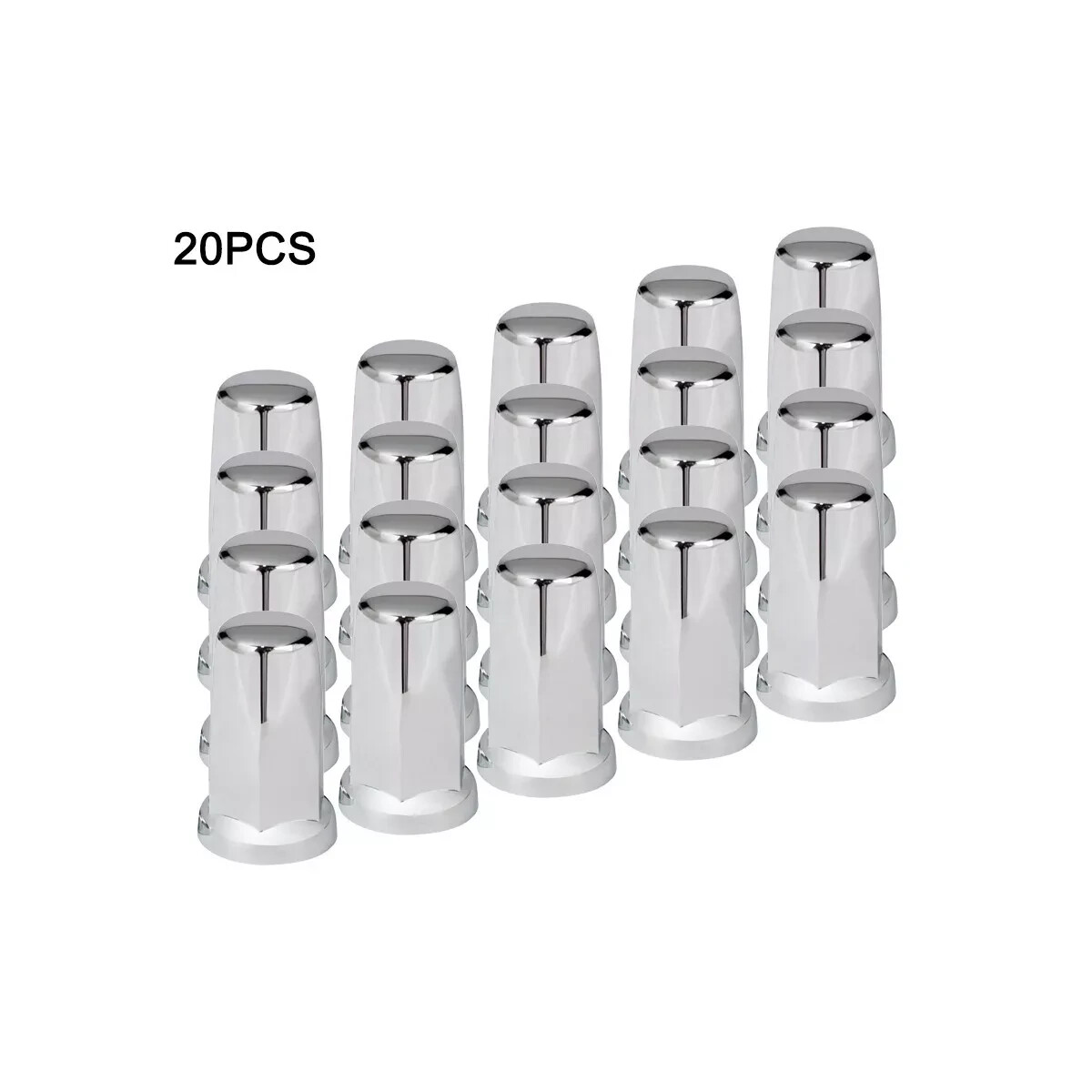 33mm Chrome ABS Plastic Tall Top Flat Lug Nut Covers For semi truck