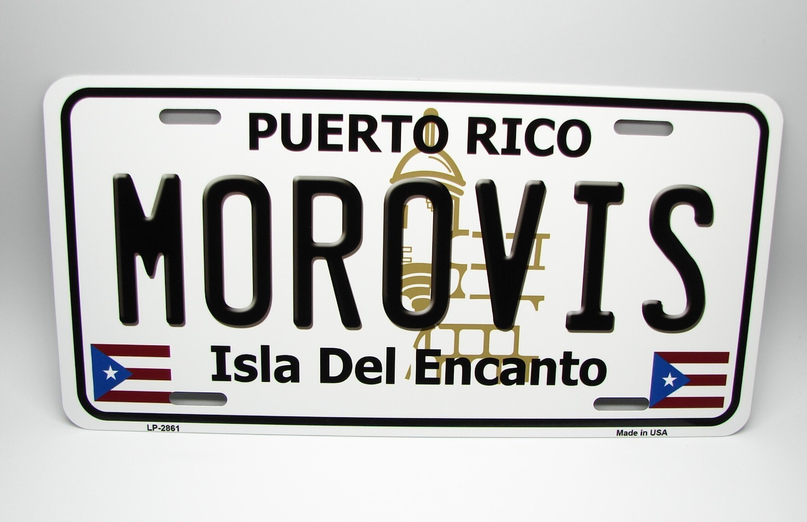 PUERTO RICO MOROVIS ISLA DEL ENCANTO METAL CAR NOVELTY LICENSE PLATE AUTO TAG