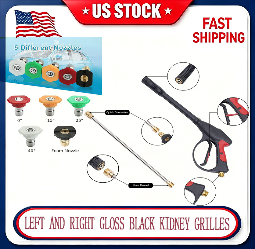 4000PSI Pressure Washer Gun M22 with Extension Lance and 5 Nozzle Nozzles