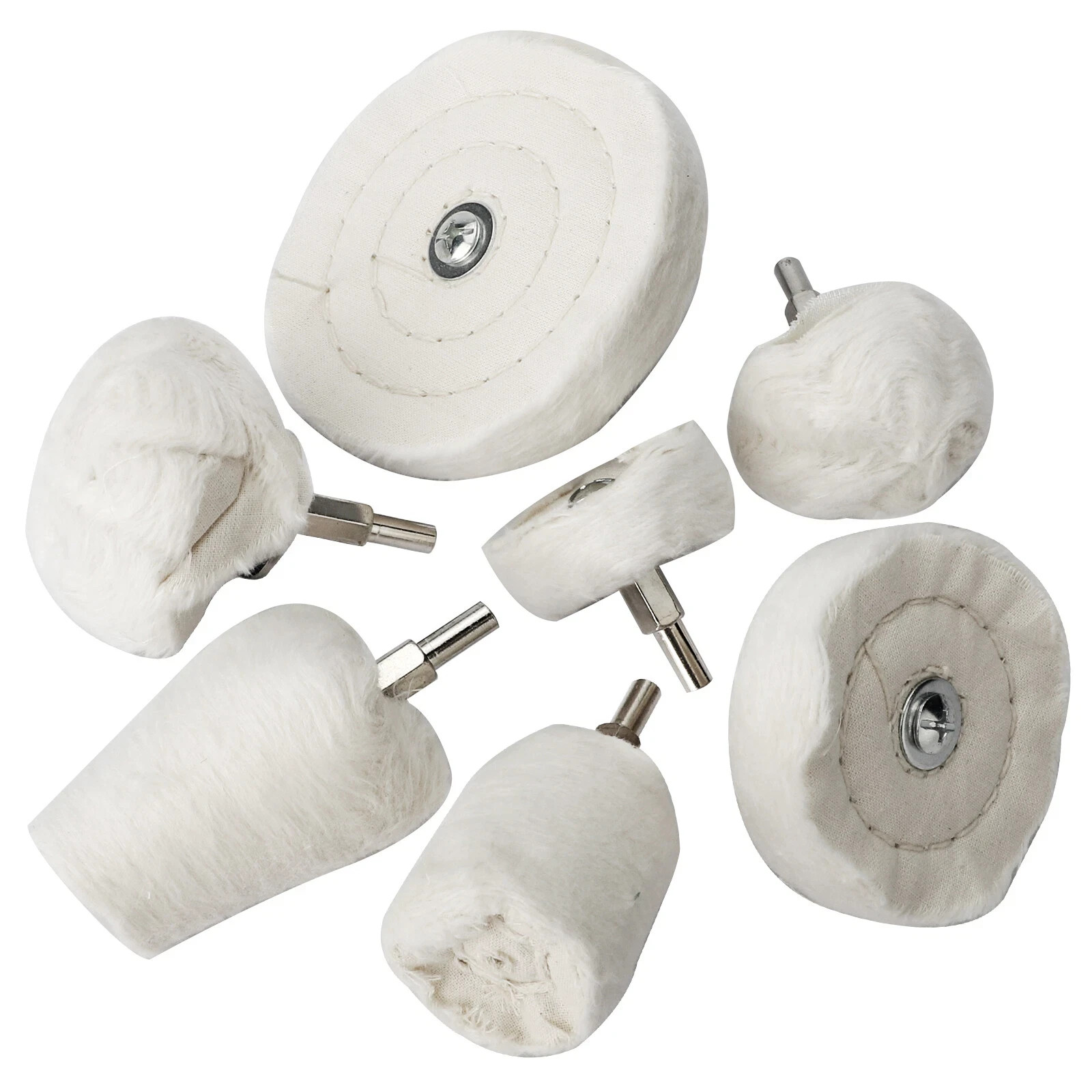 7PCS Car Polisher Polishing Buffing Pads Mop Wheel Drill Kit Aluminum Stainless