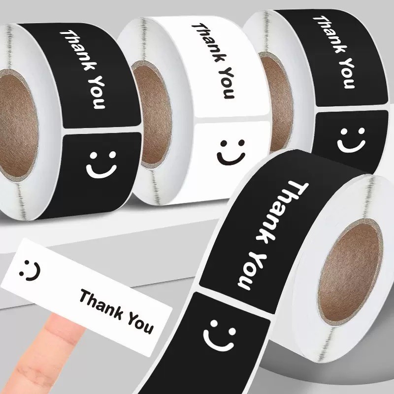 120 Pcs Thank You Black Stickers smile Thank You Sticker US STOCK