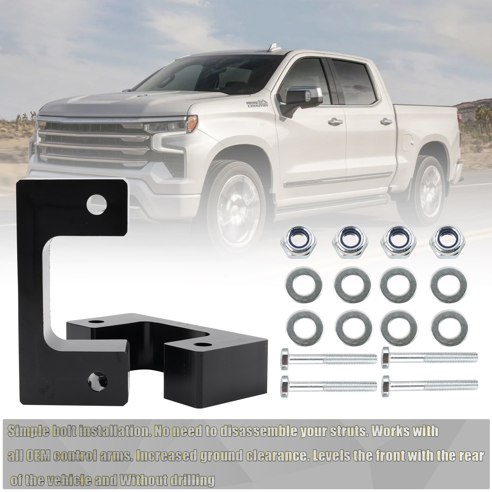 2 Inches Front Leveling lift Kit Fits For Chevy Silverado GMC Sierra GM 1500 LM