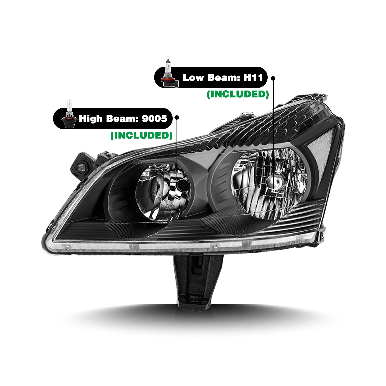 Pair For 2009-2012 Chevy Traverse Headlights Headlamps W/ Bulbs Assembly Sets