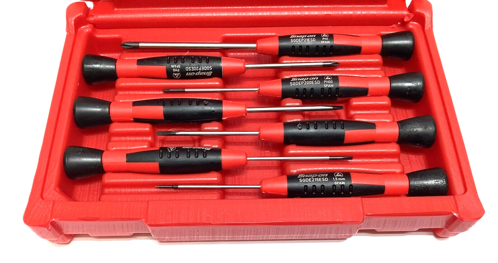 NEW Snap-on™ SGDE70ESD 7pc Electronic Flat Head Phillips Mini Screwdriver Set