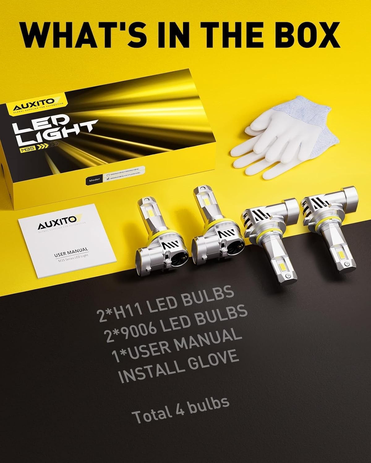 Canbus Ready 9005 H11 LED Bulbs Combo – Long Lasting 50,000 Hours – Pack of 4