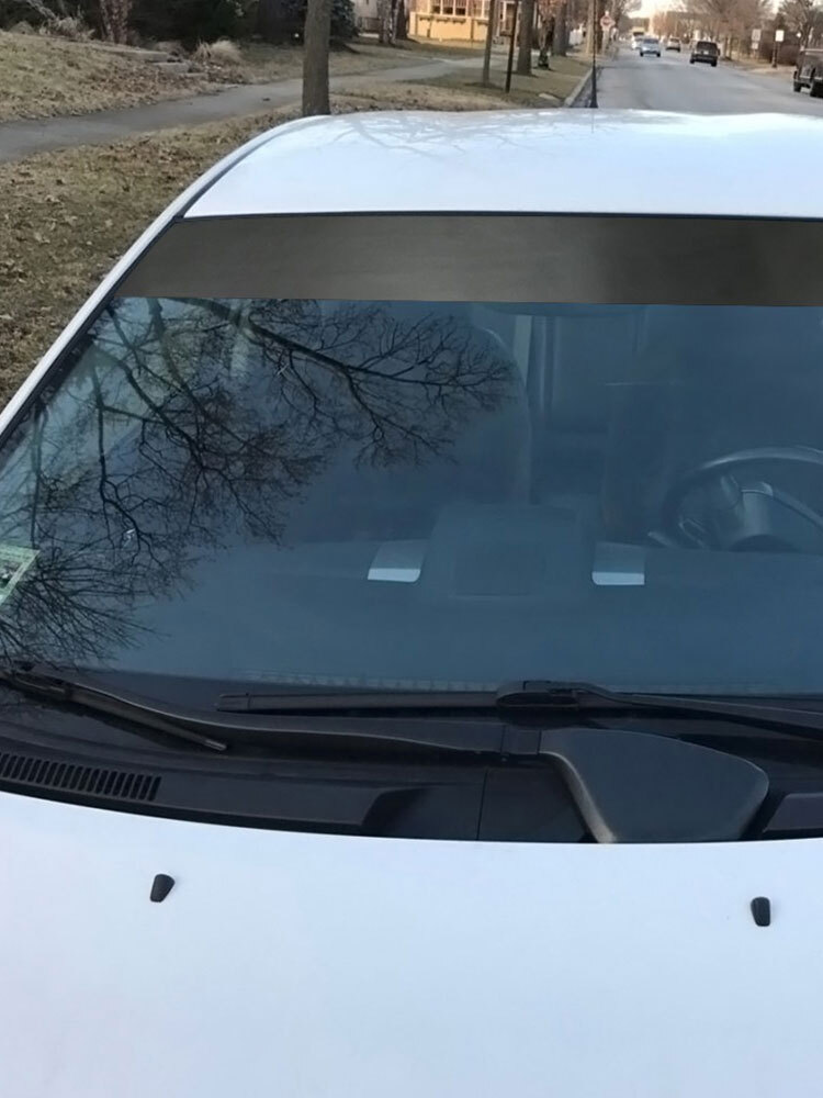 Car Front Windshield Sun Visor Matte Black Strip Sticker Sun Shade Accessories