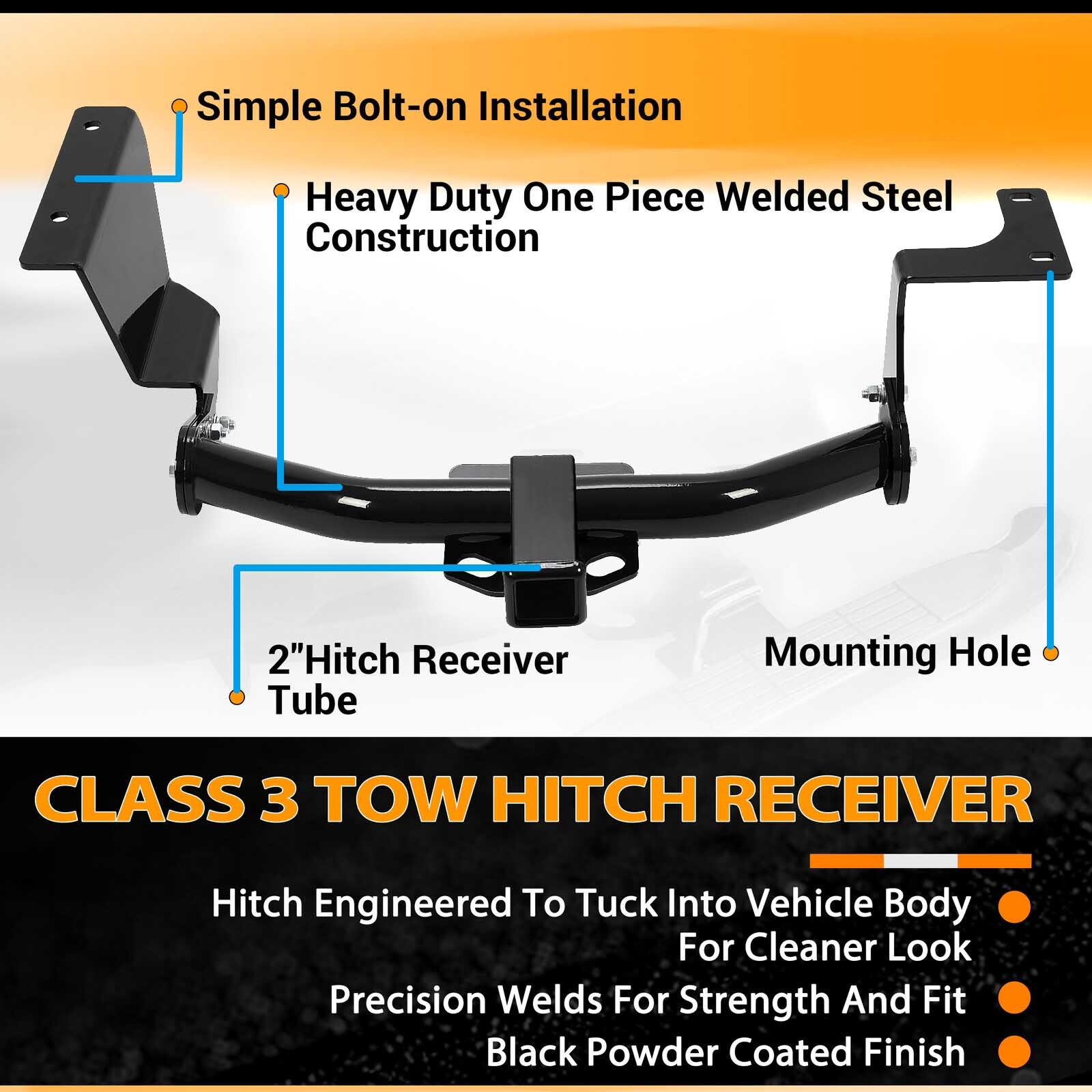 For 2007-2011 Honda CRV CR-V Class 3 Trailer Hitch Receiver Rear Bumper Tow 2″