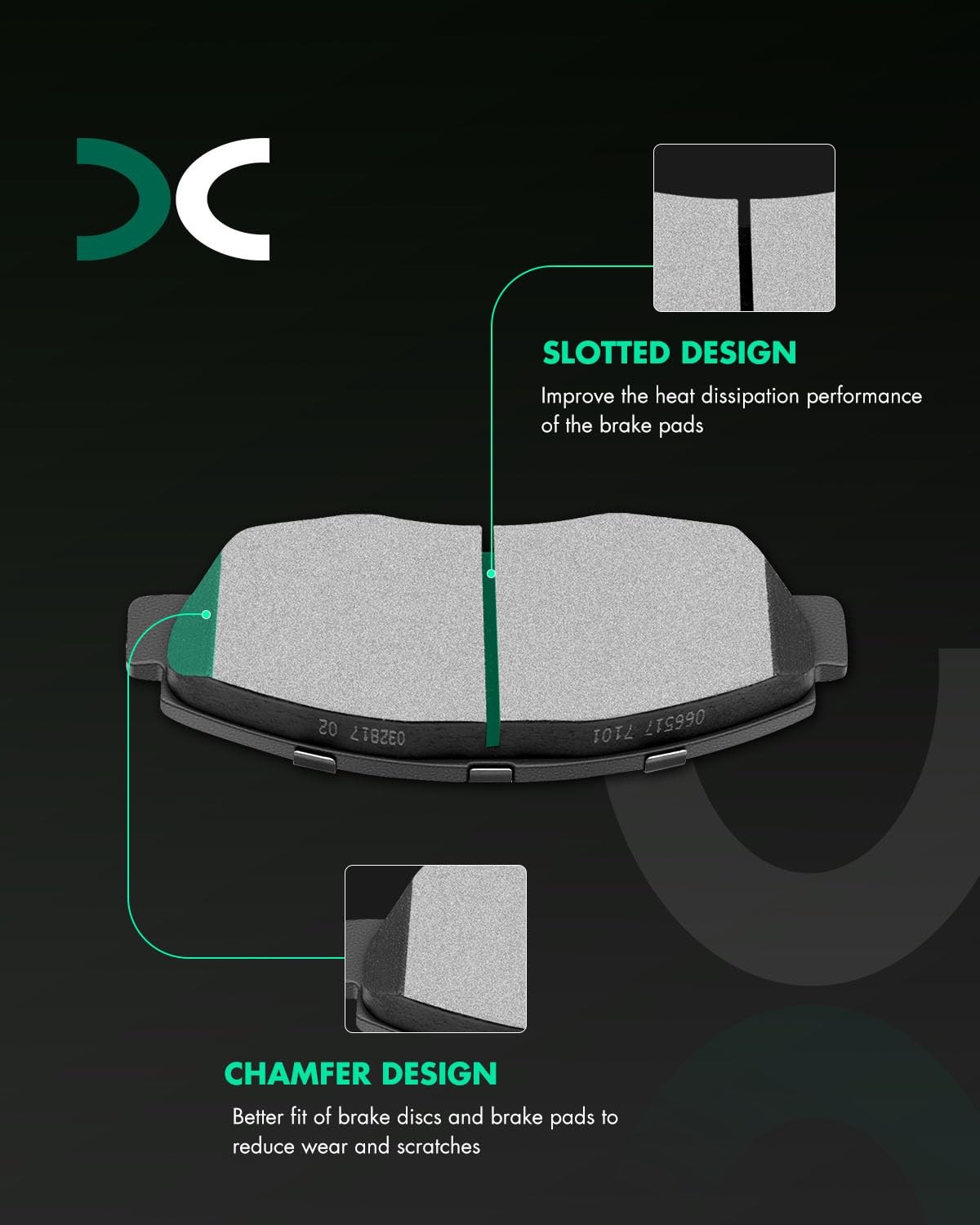 SCITOO D465 Front Ceramic Brake Pads As Pictures Shown, Shown