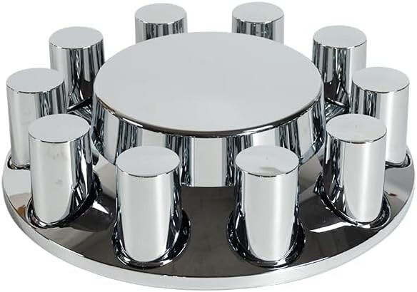 33mm Axle Cover Chrome ABS Flat Top Hub Cover Kit with Thread-on Lug Nut Covers