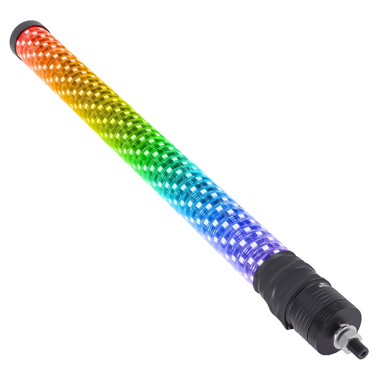 2PCS 2FT Spiral LED Fat Whip Light Antenna RGB Chasing For Can-am X3 RZR UTV ATV