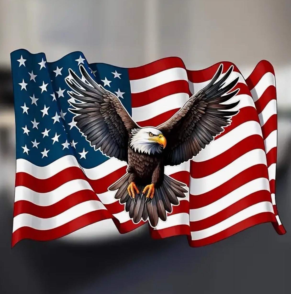 United States USA Flag Bald Eagle Patriotic 6” Vinyl Sticker Decal