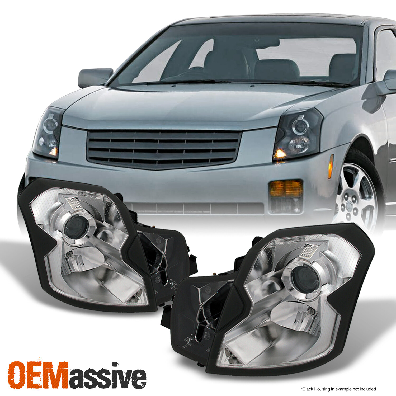 Fits 03-07 Cadillac CTS Headlights Headlamps Pair Set Halogen Type 2003-2007