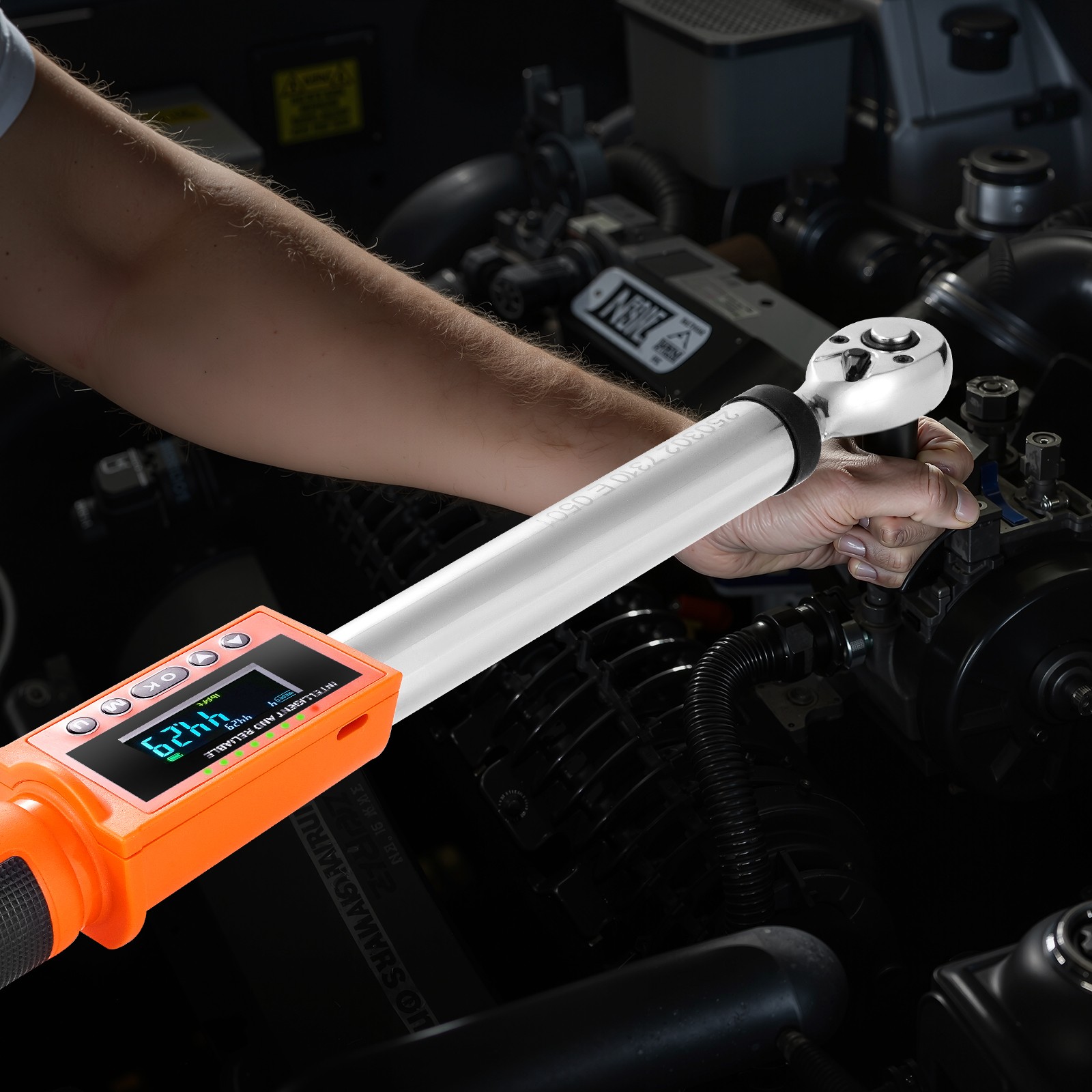 VEVOR Digital Torque Wrench Set 2Pieces 1/2 3/8In Drive 72-Tooth Electronic LED