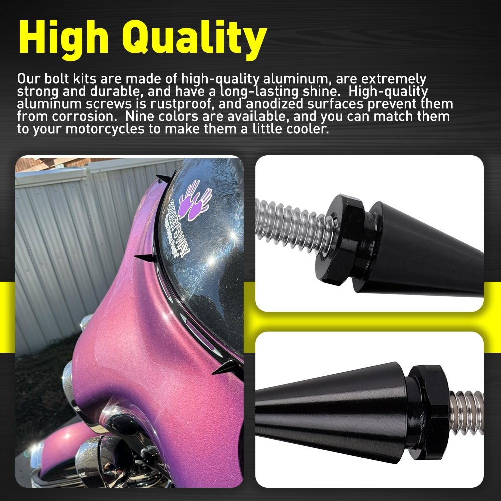 3-30Set For 1996-2013 Harley Touring Spike Black Windshield Trim Screw Bolts Set