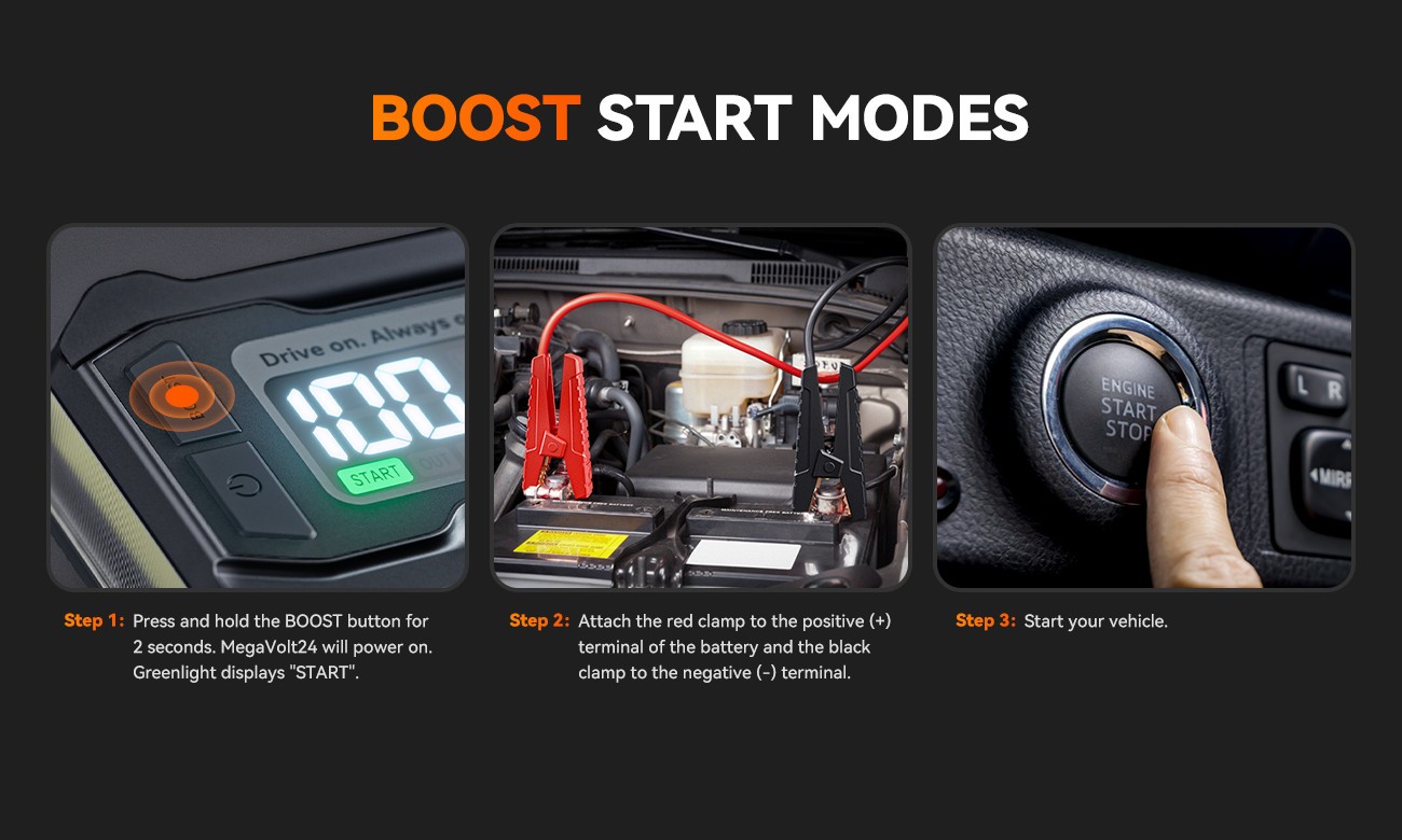 WOLFBOX Car Jump Starter Booster Jumper Box Power Bank Battery Charger Black NEW