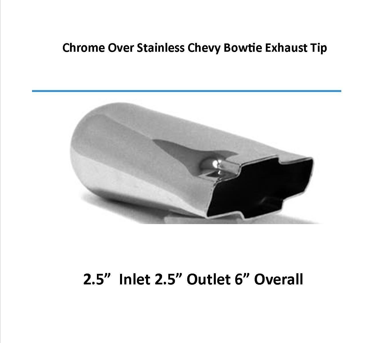 Brand New Chrome Plated Chevy Bow Tie Exhaust Tip FAR600-CR