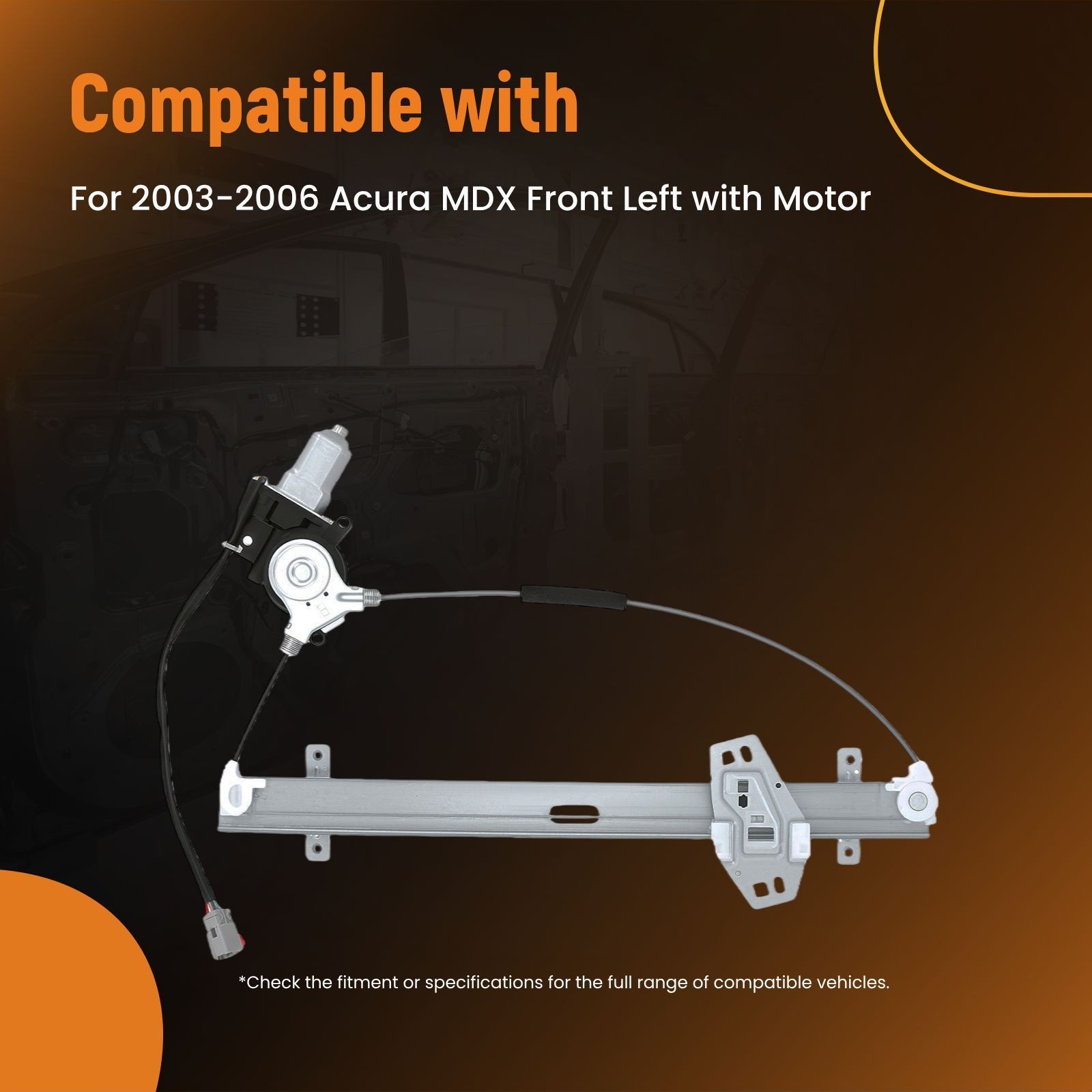 Left Front Power Window Regulator for Acura MDX 2003-2006 Metal Plastic
