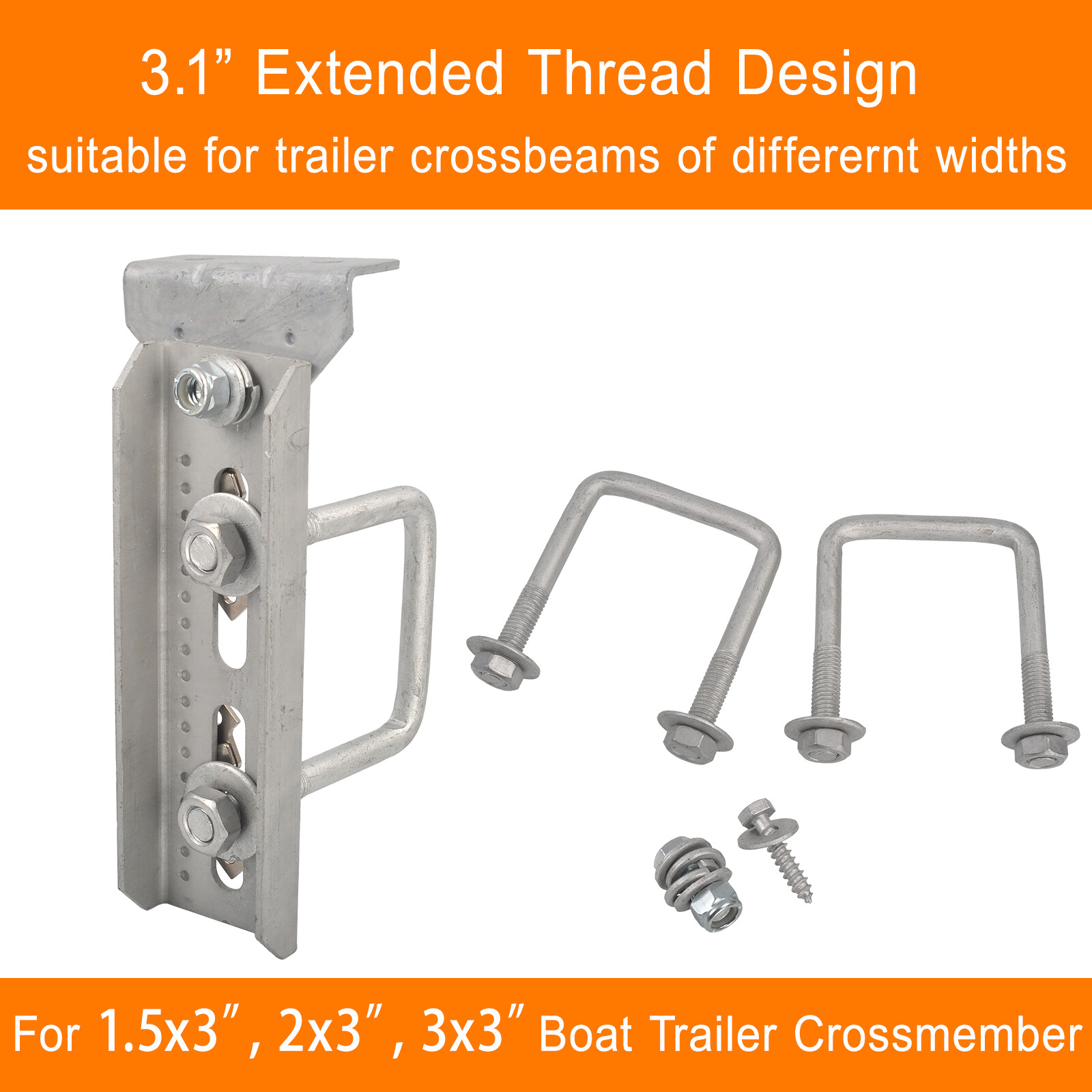 4Pack 8″ Galvanized Swivel Top Bunk Bracket Kit w/Hardware For 3×3 Boat Trailer