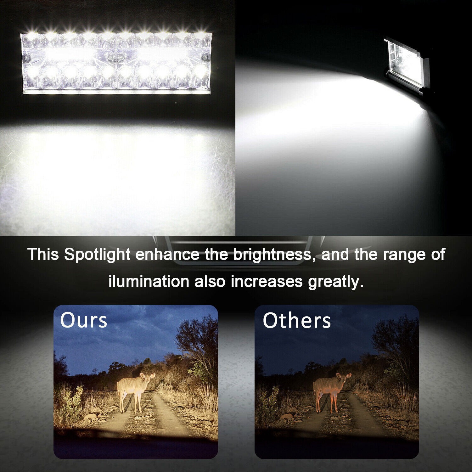 2x 7inch 20000LM LED Work Light Bar Flood Spot Pod Offroad Fog Driving ATV Truck