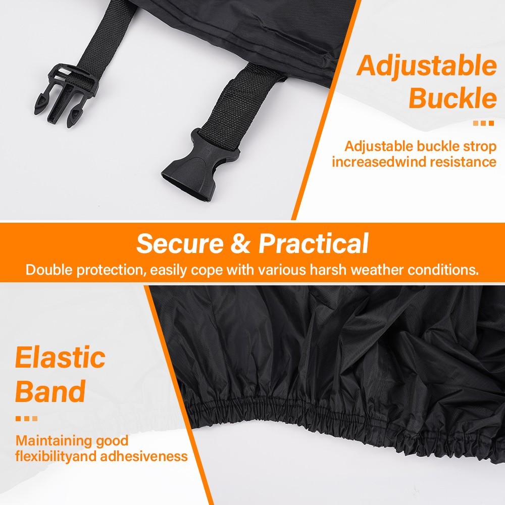 Large Waterproof Motorcycle Cover Heavy Duty for Sun Snow UV Rain Dust Resistant