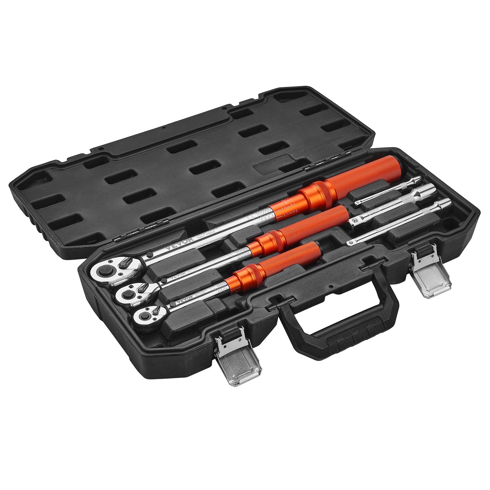 VEVOR Click Torque Wrench Set 3 Pcs 1/4 3/8 1/2 Inch Dual-direction 72-Tooth