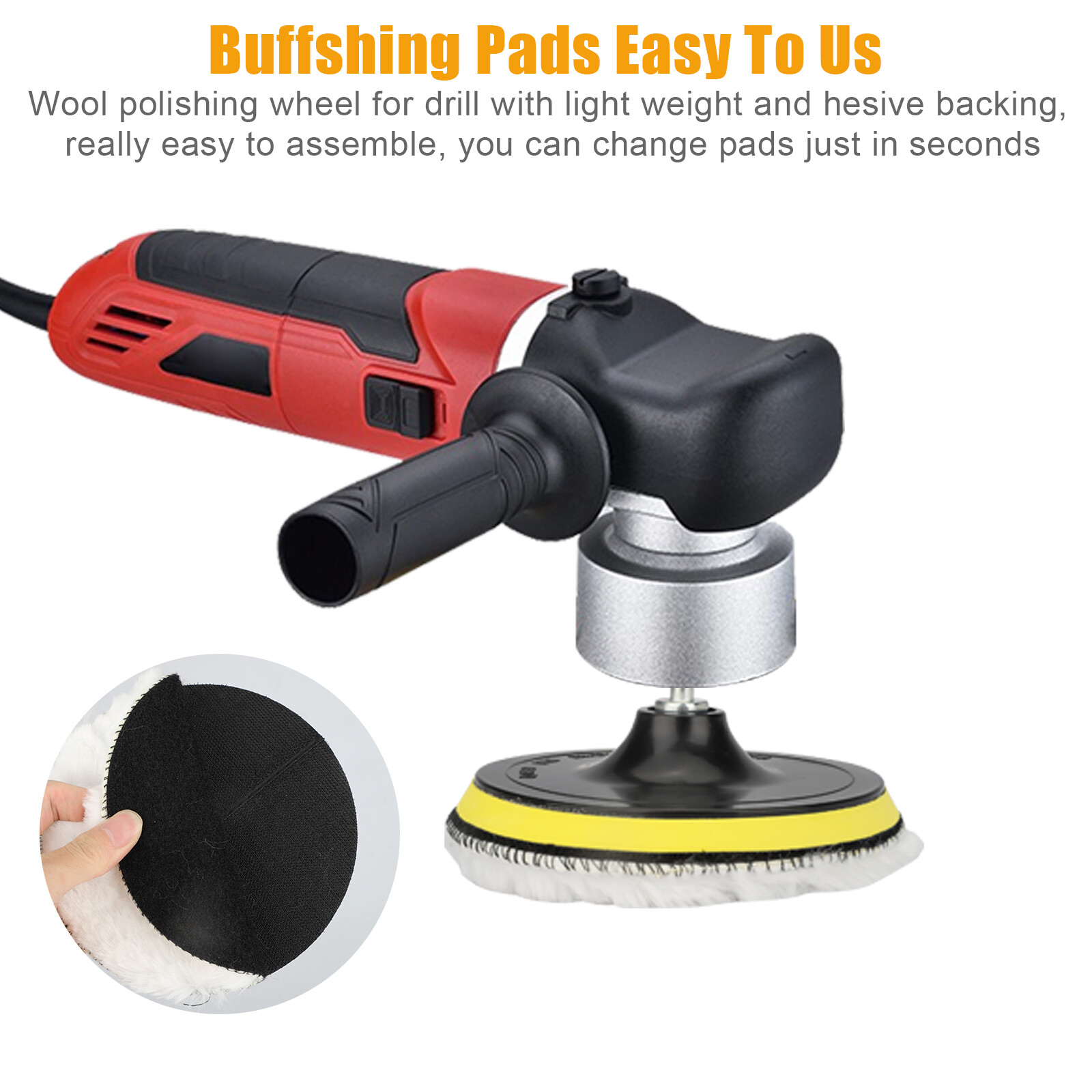 5x 6″ Car Polishing Pads Buffing Wool Wheel Mop Kit Bonnet Buffer Pad Polisher