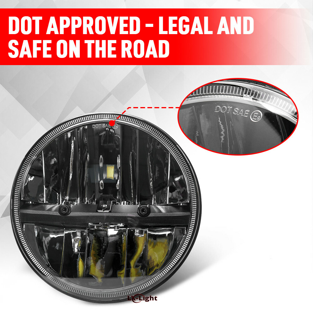 DOT Approved 7″ inch Round Led Headlight High-Low Beam for Chevy II/Nova 1969-79