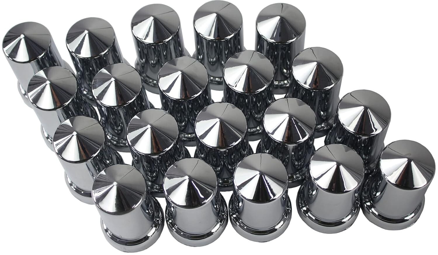 33mm Push-on Lug Nut Covers ABS Chrome Plastic Fits Semi Truck 3 1/8 Inch 20PCS