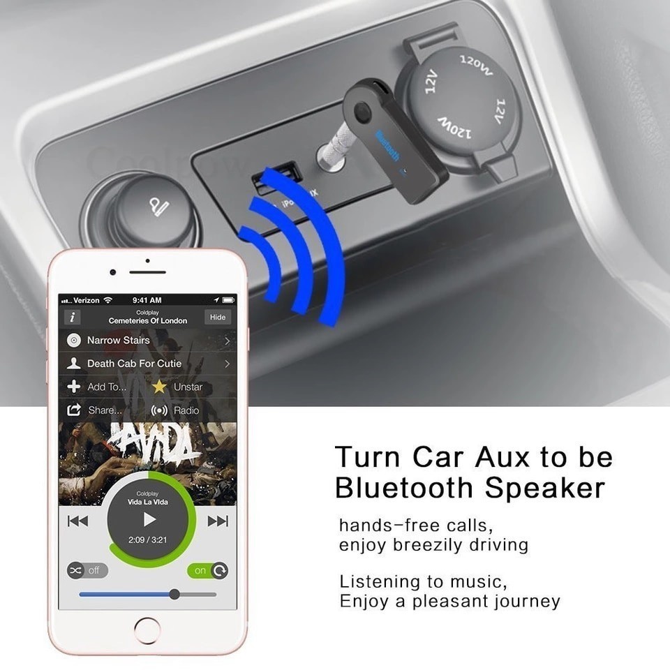 Wireless Bluetooth Receiver AUX Audio Stereo Music 3.5mm For Home Car Adapter