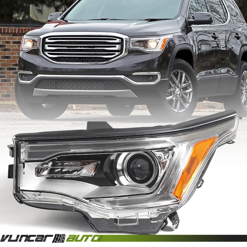 For GMC Acadia 2017-2019 w/ LED DRL Chrome Halogen Headlight Lamp Driver LH Bulb